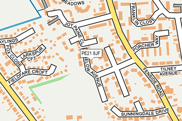 PE21 8JF map - OS OpenMap – Local (Ordnance Survey)