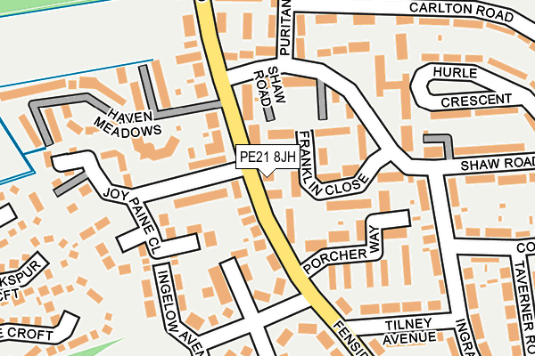 PE21 8JH map - OS OpenMap – Local (Ordnance Survey)