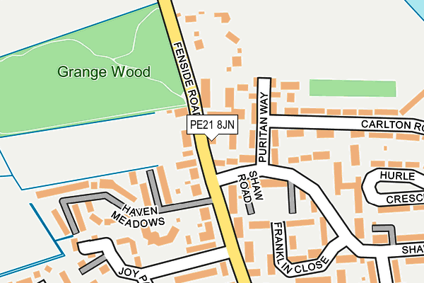 PE21 8JN map - OS OpenMap – Local (Ordnance Survey)