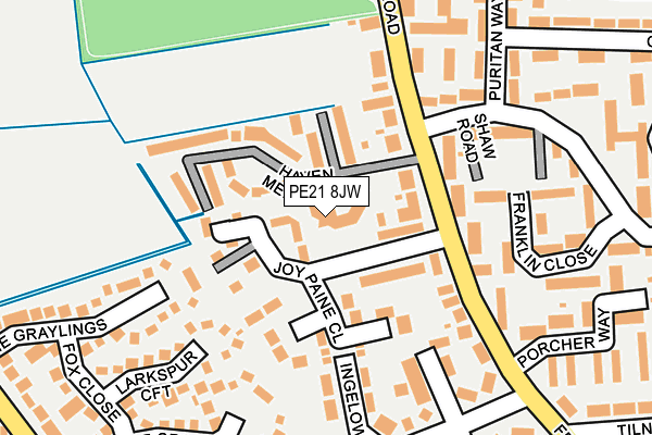 PE21 8JW map - OS OpenMap – Local (Ordnance Survey)