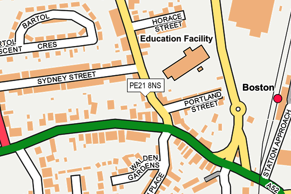 PE21 8NS map - OS OpenMap – Local (Ordnance Survey)