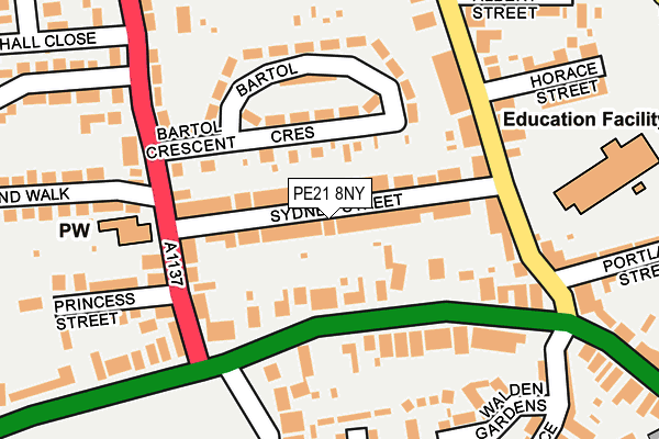 PE21 8NY map - OS OpenMap – Local (Ordnance Survey)