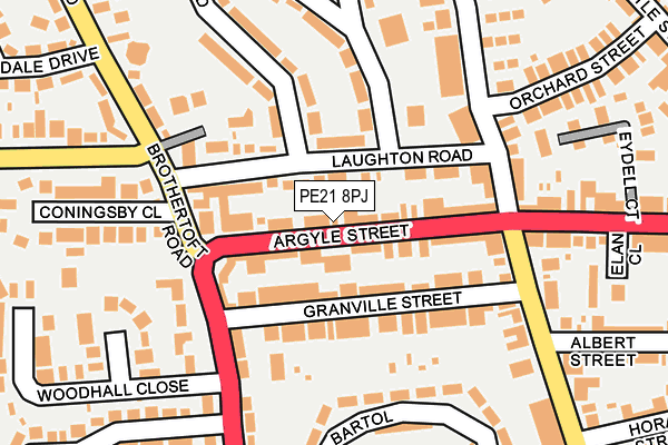 PE21 8PJ map - OS OpenMap – Local (Ordnance Survey)