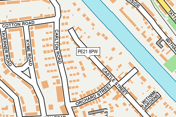 PE21 8PW map - OS OpenMap – Local (Ordnance Survey)
