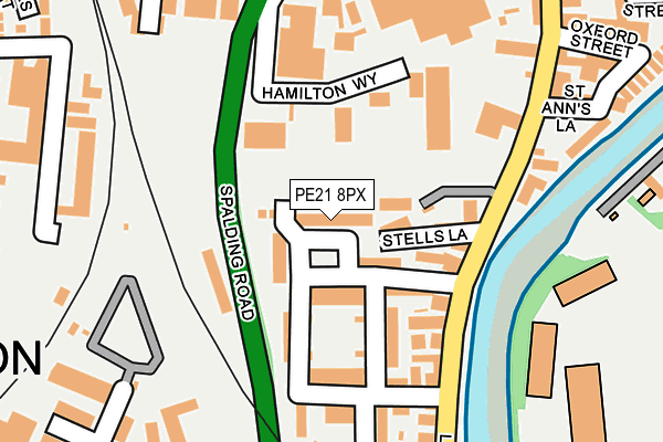 PE21 8PX map - OS OpenMap – Local (Ordnance Survey)