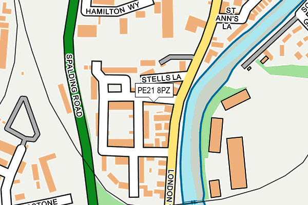 PE21 8PZ map - OS OpenMap – Local (Ordnance Survey)