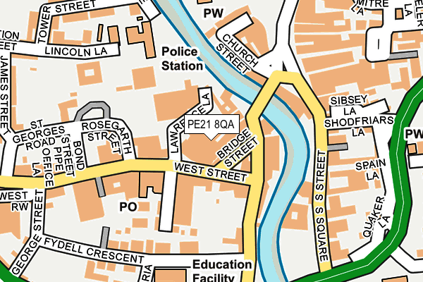PE21 8QA map - OS OpenMap – Local (Ordnance Survey)