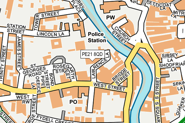 PE21 8QD map - OS OpenMap – Local (Ordnance Survey)