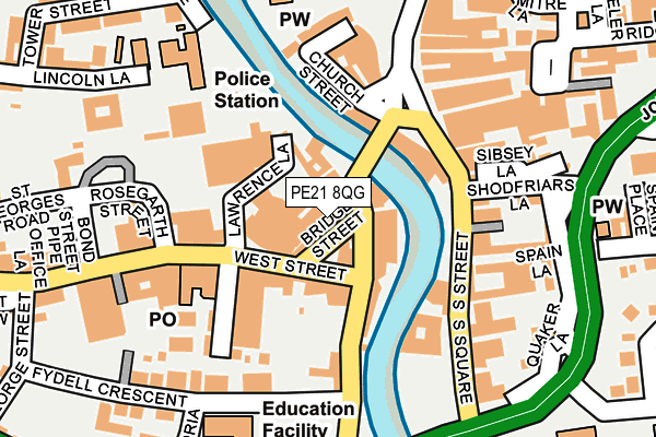 PE21 8QG map - OS OpenMap – Local (Ordnance Survey)