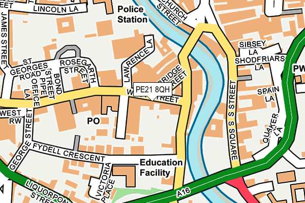 PE21 8QH map - OS OpenMap – Local (Ordnance Survey)