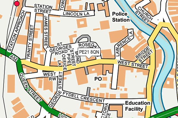 PE21 8QN map - OS OpenMap – Local (Ordnance Survey)
