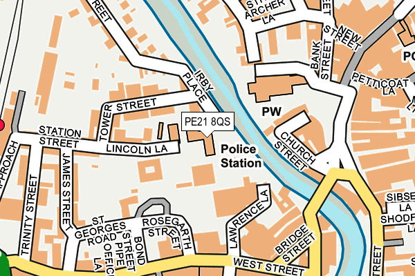 PE21 8QS map - OS OpenMap – Local (Ordnance Survey)