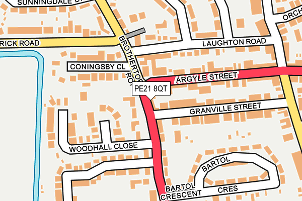 PE21 8QT map - OS OpenMap – Local (Ordnance Survey)