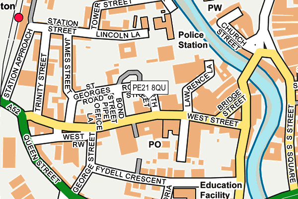 PE21 8QU map - OS OpenMap – Local (Ordnance Survey)