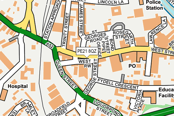 PE21 8QZ map - OS OpenMap – Local (Ordnance Survey)