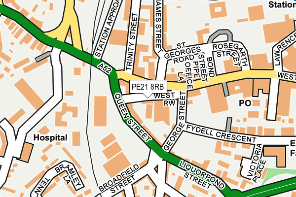 PE21 8RB map - OS OpenMap – Local (Ordnance Survey)