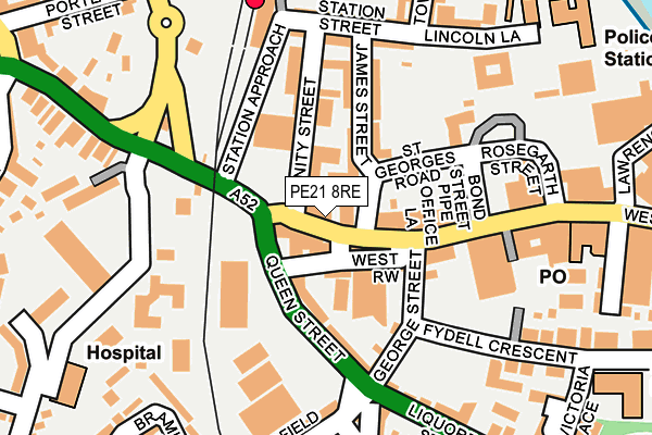 PE21 8RE map - OS OpenMap – Local (Ordnance Survey)