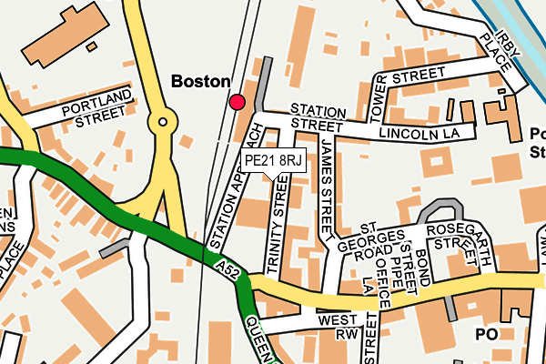 PE21 8RJ map - OS OpenMap – Local (Ordnance Survey)