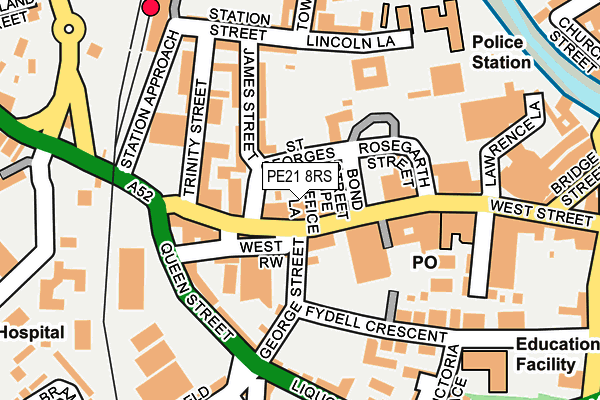 PE21 8RS map - OS OpenMap – Local (Ordnance Survey)