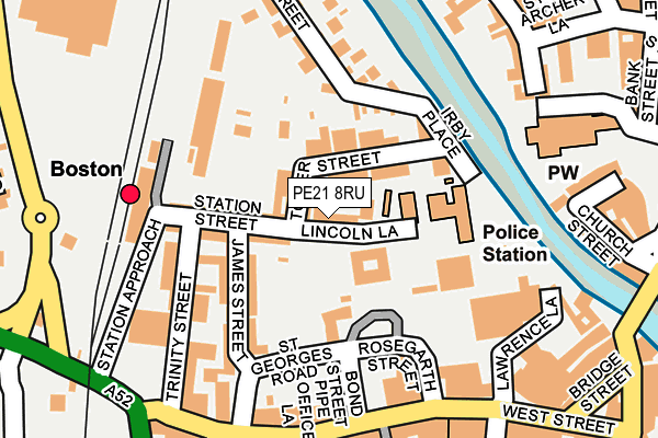 PE21 8RU map - OS OpenMap – Local (Ordnance Survey)