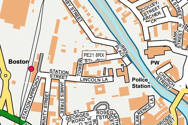 PE21 8RX map - OS OpenMap – Local (Ordnance Survey)
