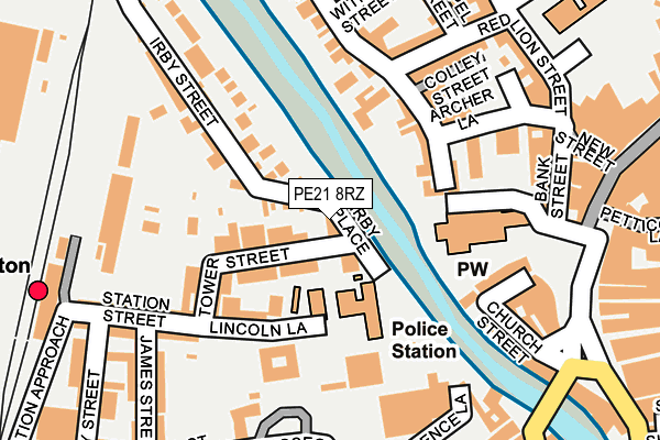 PE21 8RZ map - OS OpenMap – Local (Ordnance Survey)
