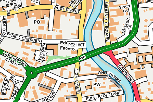 PE21 8ST map - OS OpenMap – Local (Ordnance Survey)