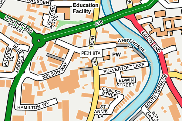 PE21 8TA map - OS OpenMap – Local (Ordnance Survey)
