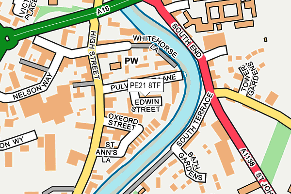 PE21 8TF map - OS OpenMap – Local (Ordnance Survey)