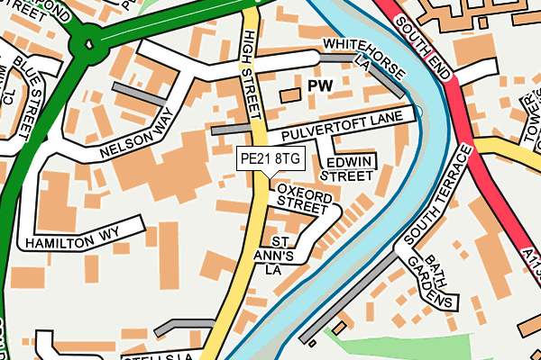 PE21 8TG map - OS OpenMap – Local (Ordnance Survey)