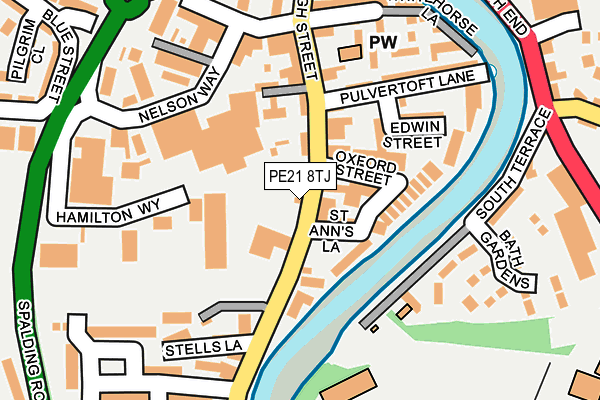 PE21 8TJ map - OS OpenMap – Local (Ordnance Survey)
