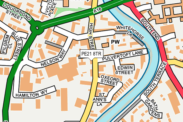 PE21 8TR map - OS OpenMap – Local (Ordnance Survey)