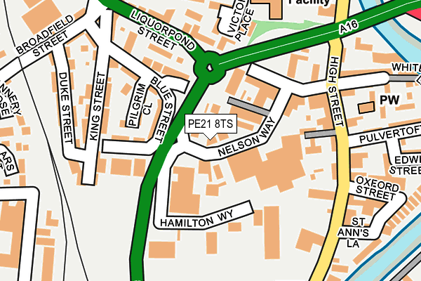 PE21 8TS map - OS OpenMap – Local (Ordnance Survey)