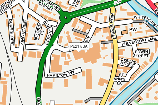 PE21 8UA map - OS OpenMap – Local (Ordnance Survey)