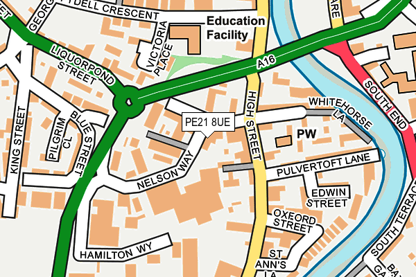 PE21 8UE map - OS OpenMap – Local (Ordnance Survey)