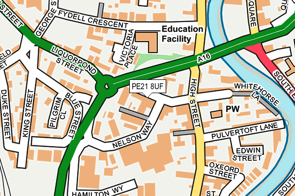 PE21 8UF map - OS OpenMap – Local (Ordnance Survey)