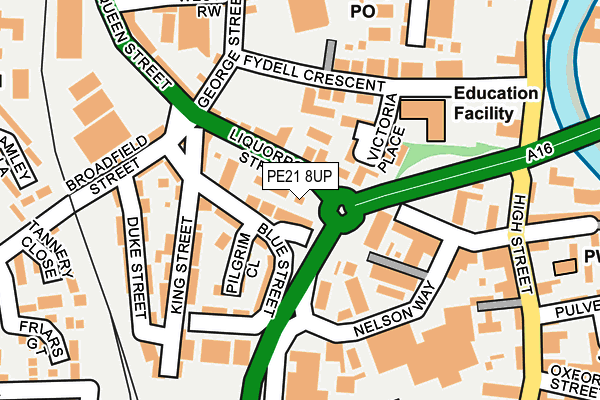 PE21 8UP map - OS OpenMap – Local (Ordnance Survey)