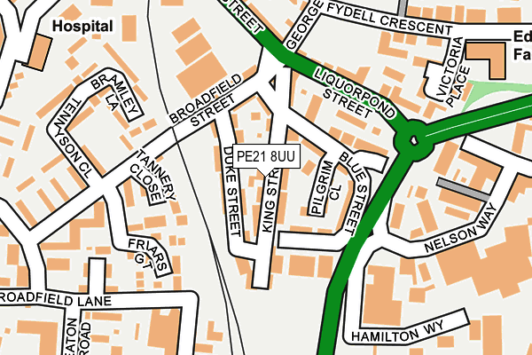 PE21 8UU map - OS OpenMap – Local (Ordnance Survey)