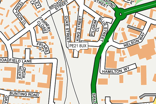 PE21 8UX map - OS OpenMap – Local (Ordnance Survey)