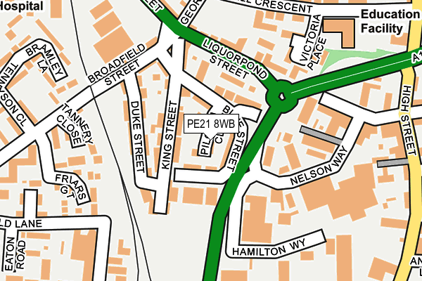 PE21 8WB map - OS OpenMap – Local (Ordnance Survey)