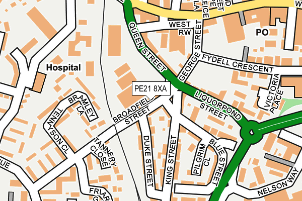 PE21 8XA map - OS OpenMap – Local (Ordnance Survey)