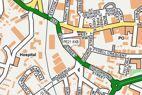 PE21 8XB map - OS OpenMap – Local (Ordnance Survey)