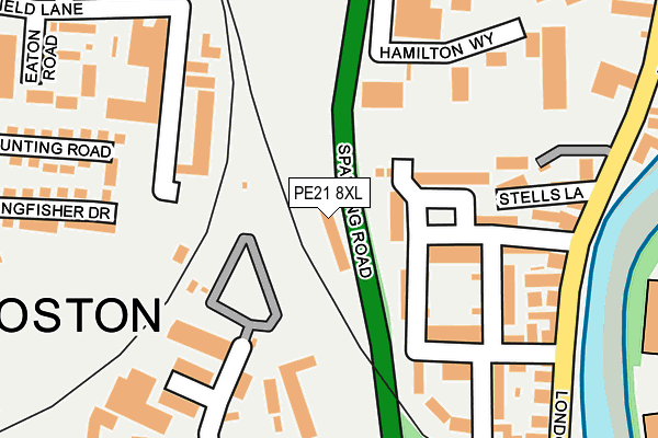 PE21 8XL map - OS OpenMap – Local (Ordnance Survey)
