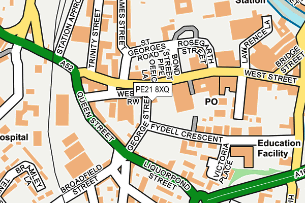 PE21 8XQ map - OS OpenMap – Local (Ordnance Survey)