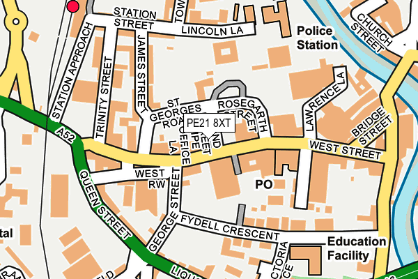 PE21 8XT map - OS OpenMap – Local (Ordnance Survey)