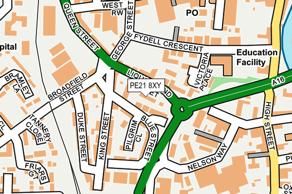 PE21 8XY map - OS OpenMap – Local (Ordnance Survey)