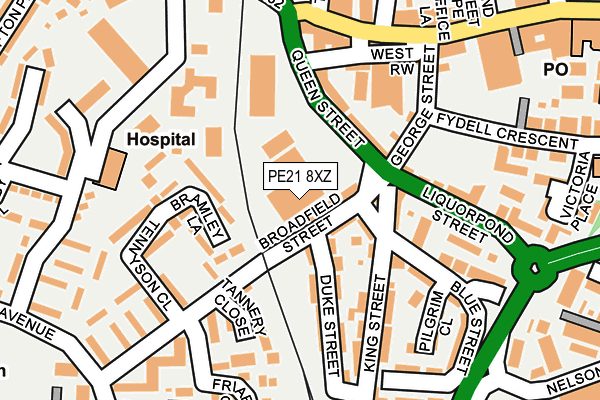 PE21 8XZ map - OS OpenMap – Local (Ordnance Survey)