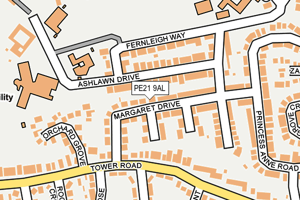 PE21 9AL map - OS OpenMap – Local (Ordnance Survey)