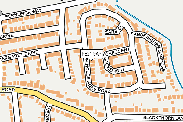 PE21 9AP map - OS OpenMap – Local (Ordnance Survey)