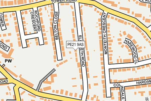PE21 9AS map - OS OpenMap – Local (Ordnance Survey)